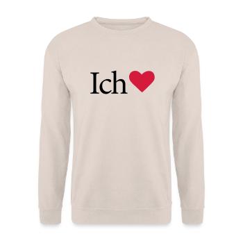 I love - Unisex Sweatshirt - sand - Front - Alina (178cm) & Michal (187cm)