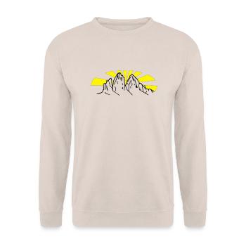 Drei Zinnen - Tre Cime - Tré Thìme oval - Unisex Pullover - Sand - Vorne - Alina (178cm) & Michal (187cm)