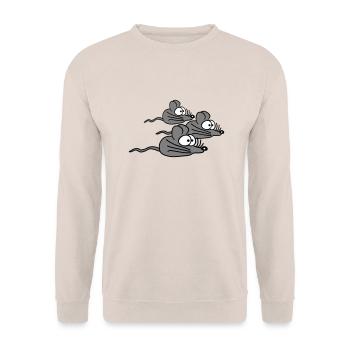 3 souris famille enfant maman papa parents trois amis - Sweat-shirt Unisexe - sable - Devant - Alina (178cm) & Michal (187cm)