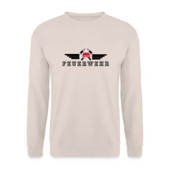 Feuerwehr Wings Hat Axe - Unisex Pullover - Sand - Vorne - Alina (178cm) & Michal (187cm)