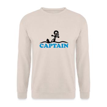 Ancre sous l'eau vagues capitaine conception - Sweat-shirt Unisexe - sable - Devant - Alina (178cm) & Michal (187cm)