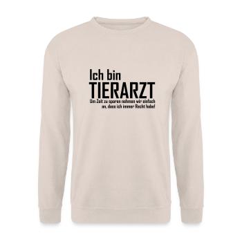 ich bin tierarzt - Unisex Pullover - Sand - Vorne - Alina (178cm) & Michal (187cm)
