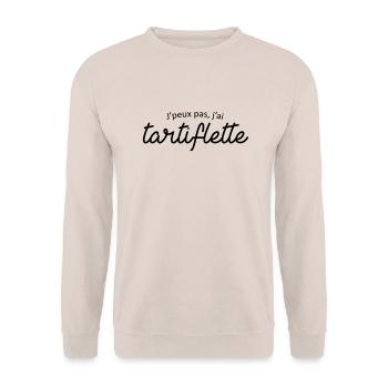 Je peux pas j'ai tartiflette - Sweat-shirt Unisexe - sable - Devant - Alina (178cm) & Michal (187cm)