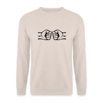 true_friends_f1 - Unisex Sweatshirt - sand - Front - Alina (178cm) & Michal (187cm)