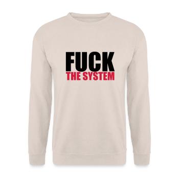 Fuck The System - Unisex Sweatshirt - sand - Front - Alina (178cm) & Michal (187cm)