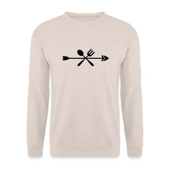 symbol kochen und essen - Unisex Pullover - Sand - Vorne - Alina (178cm) & Michal (187cm)