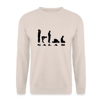 Salah Prayer Silhouette Design - Unisex Sweatshirt - sand - Front - Alina (178cm) & Michal (187cm)