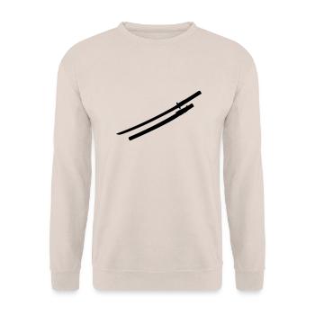 Samurai épée - Sweat-shirt Unisexe - sable - Devant - Alina (178cm) & Michal (187cm)