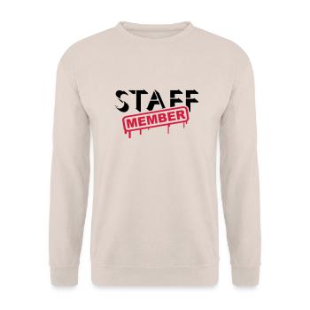 Staff Member Friends Team Staff Crew Logo - Unisex Sweatshirt - sand - Front - Alina (178cm) & Michal (187cm)