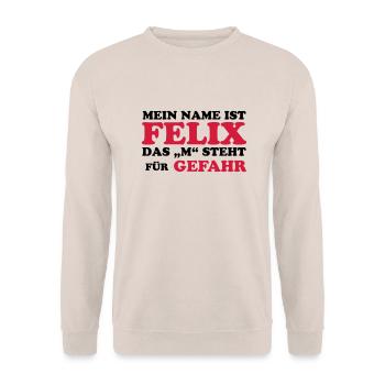 Felix "M" risk - Unisex Sweatshirt - sand - Front - Alina (178cm) & Michal (187cm)