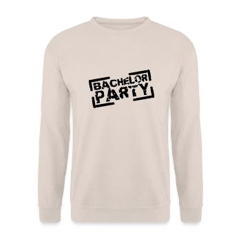 Bachelor Party Team Stempel Design - Unisex Sweatshirt - sand - Front - Alina (178cm) & Michal (187cm)