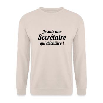 secrétaire / secrétariat / assistante / patron - Sweat-shirt Unisexe - sable - Devant - Alina (178cm) & Michal (187cm)