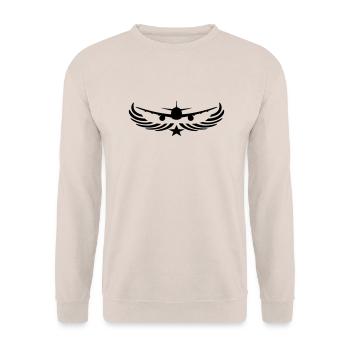 étoile emblème avant avant voler mouche pilote jum - Sweat-shirt Unisexe - sable - Devant - Alina (178cm) & Michal (187cm)