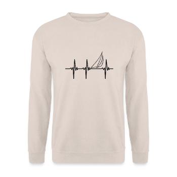 Battement de cœur pour les voiliers à voiles - Sweat-shirt Unisexe - sable - Devant - Alina (178cm) & Michal (187cm)