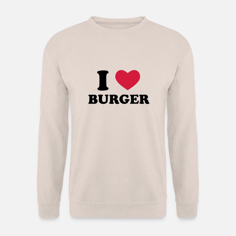 I Love Burger - Sweat-shirt Unisexe - sable