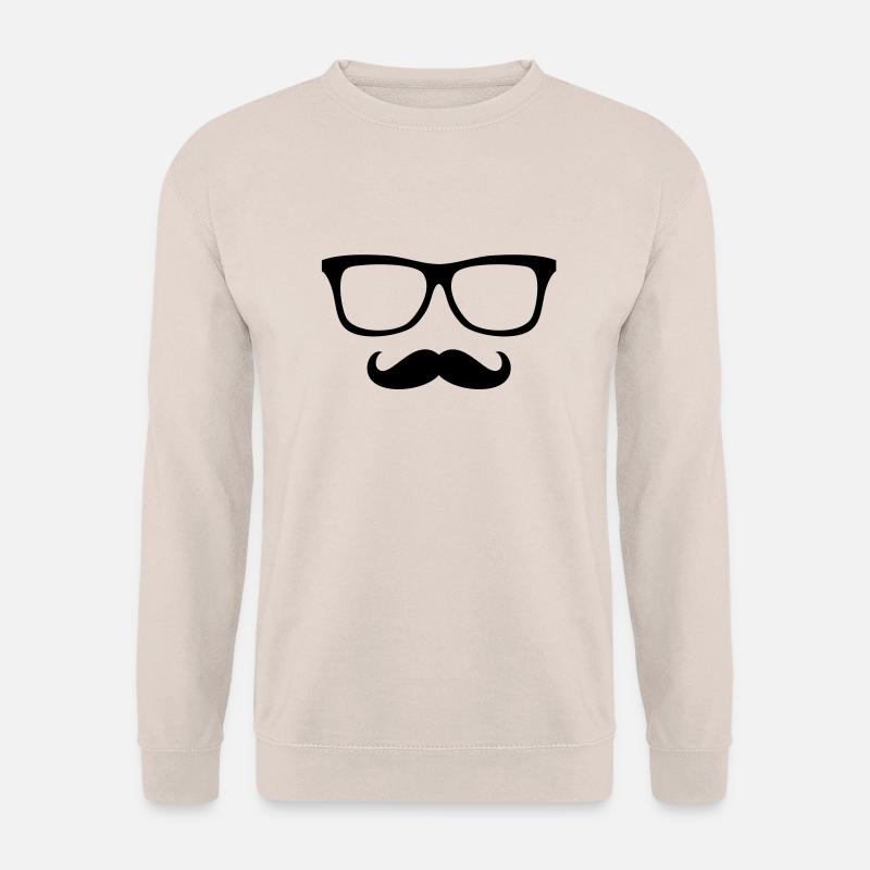 Moustache Glasses - Oberlippenbart Brille - Unisex Sweatshirt - sand