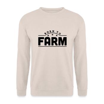born to farm banner - Unisex Sweatshirt - sand - Front - Alina (178cm) & Michal (187cm)