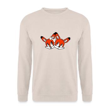 2 Foxes Couple In Love Two Friends Love Team Cute - Unisex Sweatshirt - sand - Front - Alina (178cm) & Michal (187cm)