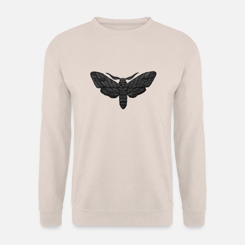 Black Moth – Mystical Embroidered Pattern - Unisex Sweatshirt - sand