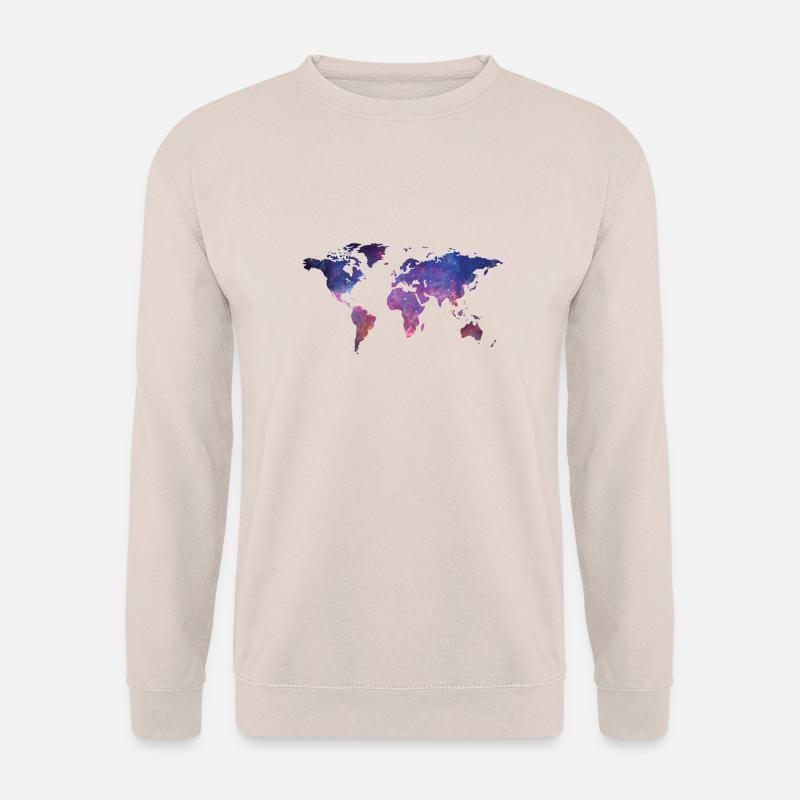 Weltkarte Galaxy - Unisex Pullover - Sand