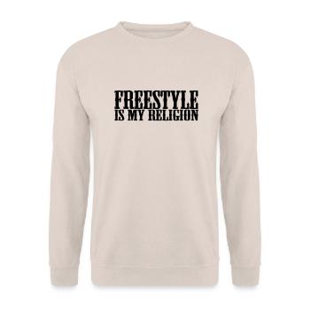 freestyle est ma religion - Sweat-shirt Unisexe - sable - Devant - Alina (178cm) & Michal (187cm)