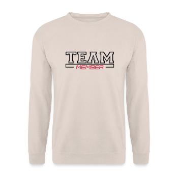 team member - Unisex Pullover - Sand - Vorne - Alina (178cm) & Michal (187cm)