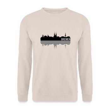 Bremen Skyline - Unisex Sweatshirt - sand - Front - Alina (178cm) & Michal (187cm)