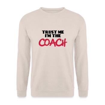 Trust me - I'm the Coach - Unisex Pullover - Sand - Vorne - Alina (178cm) & Michal (187cm)