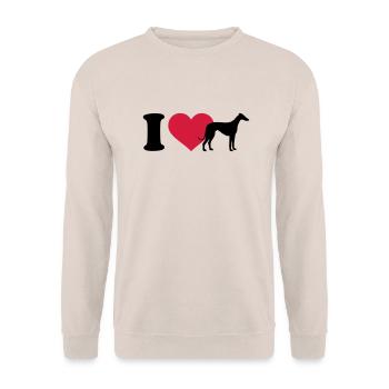 Windhund - Unisex Pullover - Sand - Vorne - Alina (178cm) & Michal (187cm)