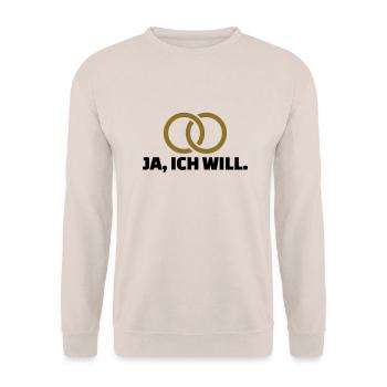 Hochzeit - Unisex Pullover - Sand - Vorne - Alina (178cm) & Michal (187cm)