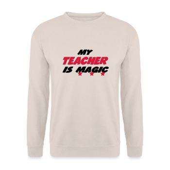My teacher is magic - Unisex Sweatshirt - sand - Front - Alina (178cm) & Michal (187cm)