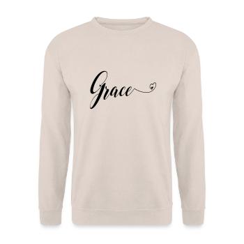 (grace) - Unisex Pullover - Sand - Vorne - Alina (178cm) & Michal (187cm)