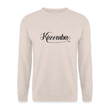 Kizomba Schrift 1a - Unisex Pullover - Sand - Vorne - Alina (178cm) & Michal (187cm)