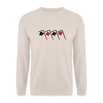 Pokern Poker all in Texas Holdem Karten Shirt - Sweat-shirt Unisexe - sable - Devant - Alina (178cm) & Michal (187cm)