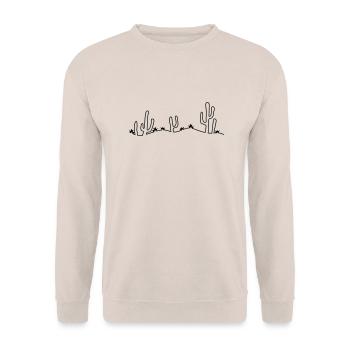 visage rire heureux désert doux mignon petit cactu - Sweat-shirt Unisexe - sable - Devant - Alina (178cm) & Michal (187cm)