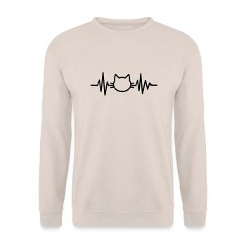 Katze - Unisex Pullover - Sand - Vorne - Alina (178cm) & Michal (187cm)