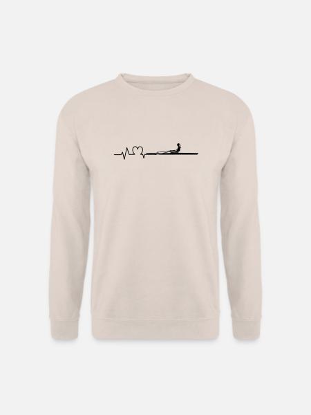 Rudern Herzschlag Ruderin Einer - Unisex Pullover - Sand