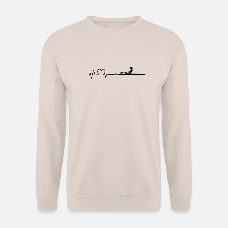 Rudern Herzschlag Ruderin Einer - Unisex Pullover - Sand