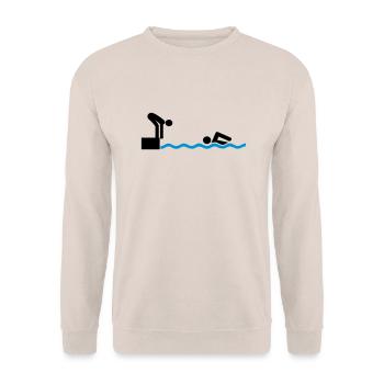 schwimmen Staffel - Unisex Pullover - Sand - Vorne - Alina (178cm) & Michal (187cm)