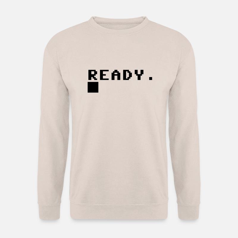 C64 Ready Nerd Computer Retro Geschenk Idee - Unisex Pullover - Sand