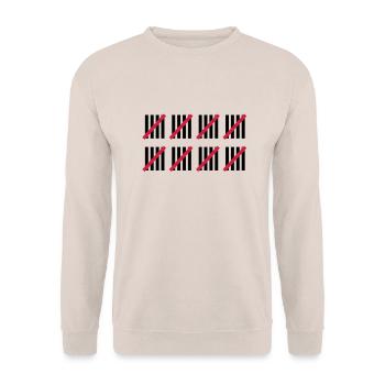 40 . Geburtstag - Unisex Pullover - Sand - Vorne - Alina (178cm) & Michal (187cm)
