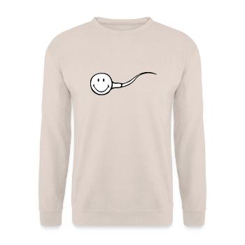 Smiley Sperm - Unisex Sweatshirt - sand - Front - Alina (178cm) & Michal (187cm)