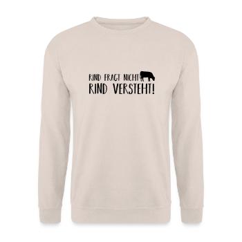 Rind fragt nicht - Unisex Pullover - Sand - Vorne - Alina (178cm) & Michal (187cm)