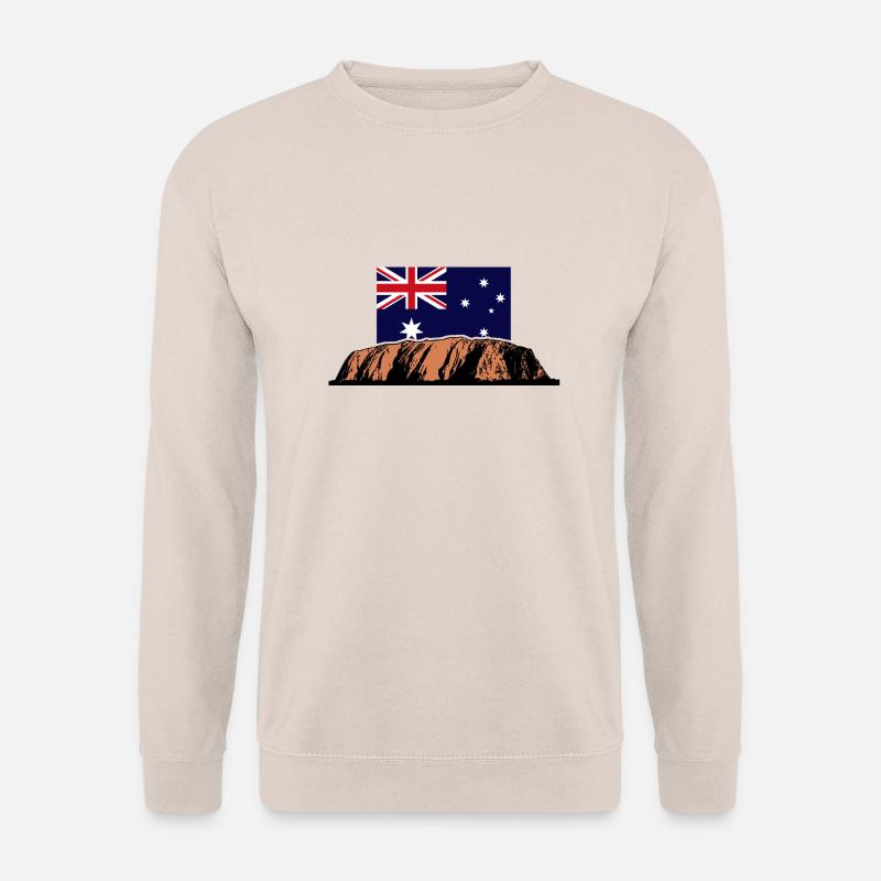 Ayers Rock - Australia Flag - Unisex Pullover - Sand