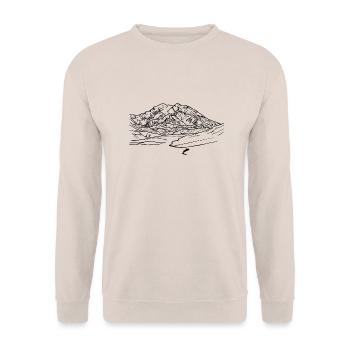mount mckinley, Denali, Alaska, Berg, Gletscher - Unisex Pullover - Sand - Vorne - Alina (178cm) & Michal (187cm)