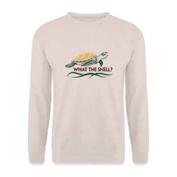Was zum Teufel? - Unisex Pullover - Sand - Vorne - Alina (178cm) & Michal (187cm)