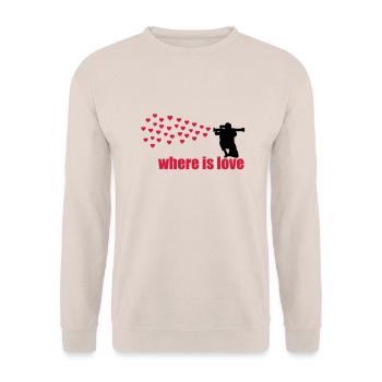 où est l'amour - Sweat-shirt Unisexe - sable - Devant - Alina (178cm) & Michal (187cm)