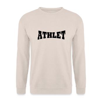 Athlet Schriftzug - Unisex Pullover - Sand - Vorne - Alina (178cm) & Michal (187cm)