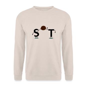 shit - Unisex Sweatshirt - sand - Front - Alina (178cm) & Michal (187cm)
