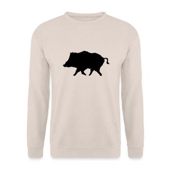 Wild Boar - Wildschwein - Unisex Pullover - Sand - Vorne - Alina (178cm) & Michal (187cm)